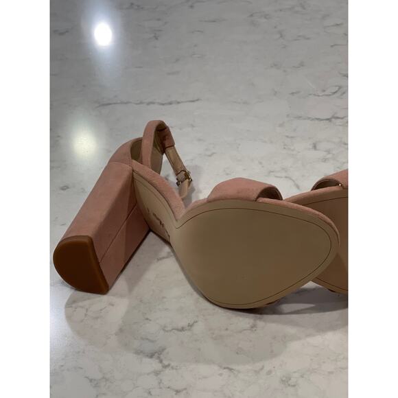 NWOT Sam Edelman Women’s Yaro Suede Leather Blocked Heel Sandal Size 10W Pink - Picture 8 of 8